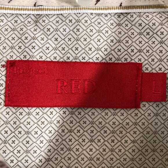 Palm Tree Button Up Shirt Project Red Size Large - Picture 3 of 6